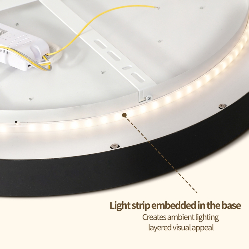Brilagi - LED Himennettävä kattovalaisin GLASS POOL DOUBLE LED/48W/230V 3000-6000K 40 cm musta + kaukosäädin