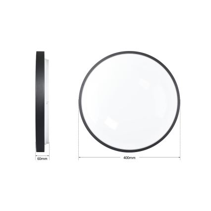 Brilagi - LED Himennettävä kattovalaisin GLASS POOL DOUBLE LED/48W/230V 3000-6000K 40 cm musta + kaukosäädin