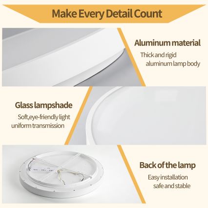 Brilagi - himmennettävä LED-kattovalaisin GLASS POOL DOUBLE LED/48W/230V 3000-6000K 40 cm valkoinen + kaukosäädin