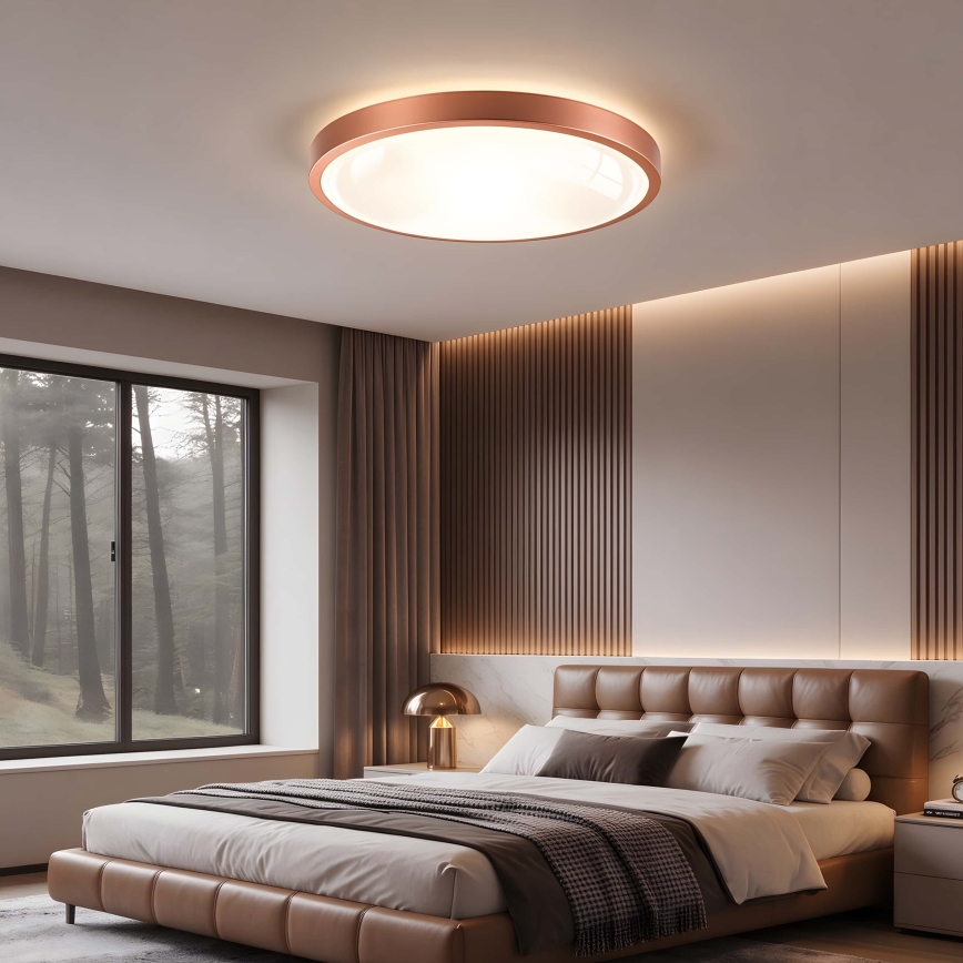 BRILAGI - Himennettävä LED-kattovalaisin GLASS POOL DOUBLE LED/60W/230V halkaisija 50 cm kuparinvärinen + kaukosäädin