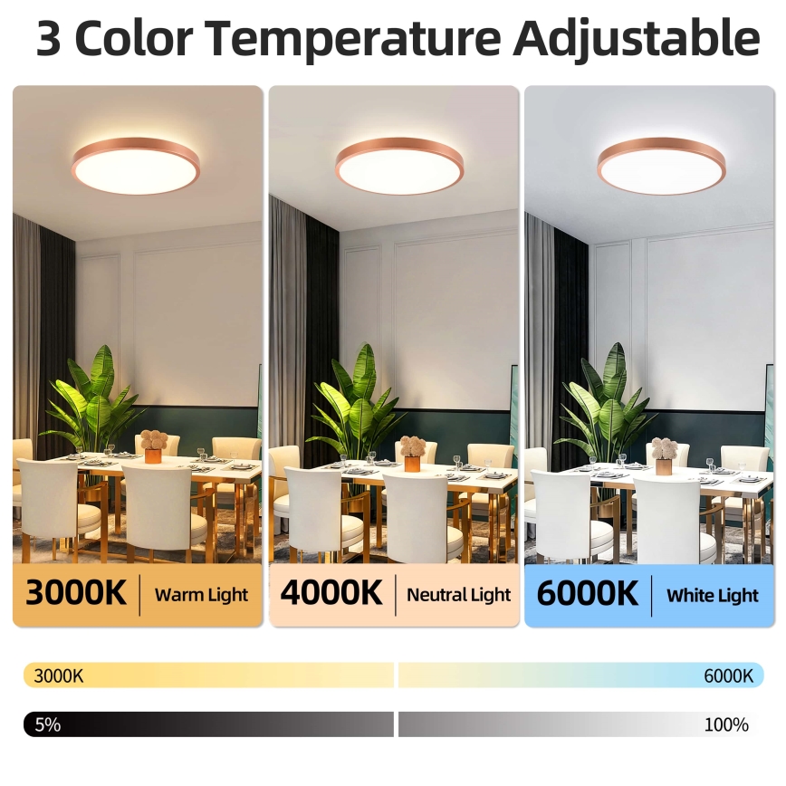BRILAGI - Himennettävä LED-kattovalaisin GLASS POOL DOUBLE LED/60W/230V halkaisija 50 cm kuparinvärinen + kaukosäädin