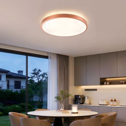 BRILAGI - Himennettävä LED-kattovalaisin GLASS POOL DOUBLE LED/60W/230V halkaisija 50 cm kuparinvärinen + kaukosäädin