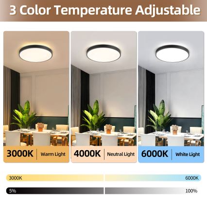 Brilagi - LED Himmennettävä kattovalaisin GLASS POOL DOUBLE LED/60W/230V 3000-6000K 50 cm musta + kaukosäädin