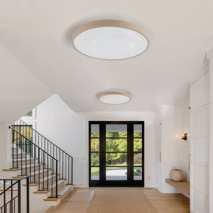 Brilagi - LED-himmennettävä kattovalaisin GLASS POOL DOUBLE LED/80W/230V 3000-6000K 60 cm beige + kaukosäädin