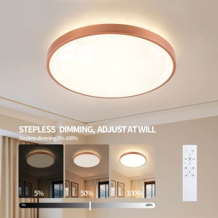 BRILAGI - himmennettävä LED-kattovalaisin GLASS POOL DOUBLE LED/80W/230V Ø 60 cm kuparinvärinen + kaukosäädin