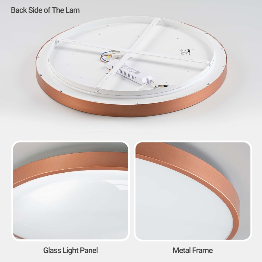 BRILAGI - himmennettävä LED-kattovalaisin GLASS POOL DOUBLE LED/80W/230V Ø 60 cm kuparinvärinen + kaukosäädin