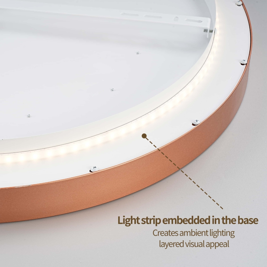 BRILAGI - himmennettävä LED-kattovalaisin GLASS POOL DOUBLE LED/80W/230V Ø 60 cm kuparinvärinen + kaukosäädin