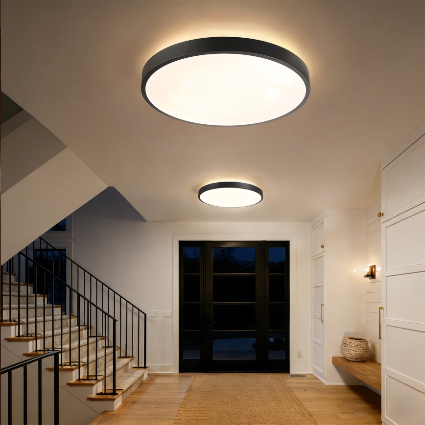 Brilagi - LED-himmennettävä kattovalaisin GLASS POOL DOUBLE LED/80W/230V 3000-6000K 60 cm musta + kaukosäädin