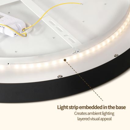 Brilagi - LED-himmennettävä kattovalaisin GLASS POOL DOUBLE LED/80W/230V 3000-6000K 60 cm musta + kaukosäädin