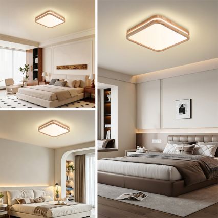 BRILAGI - LED-himmennettävä kattovalaisin MOLINA SQUARE LED/48W/230V 3000-6000K tammi 40x40 cm + kaukosäädin