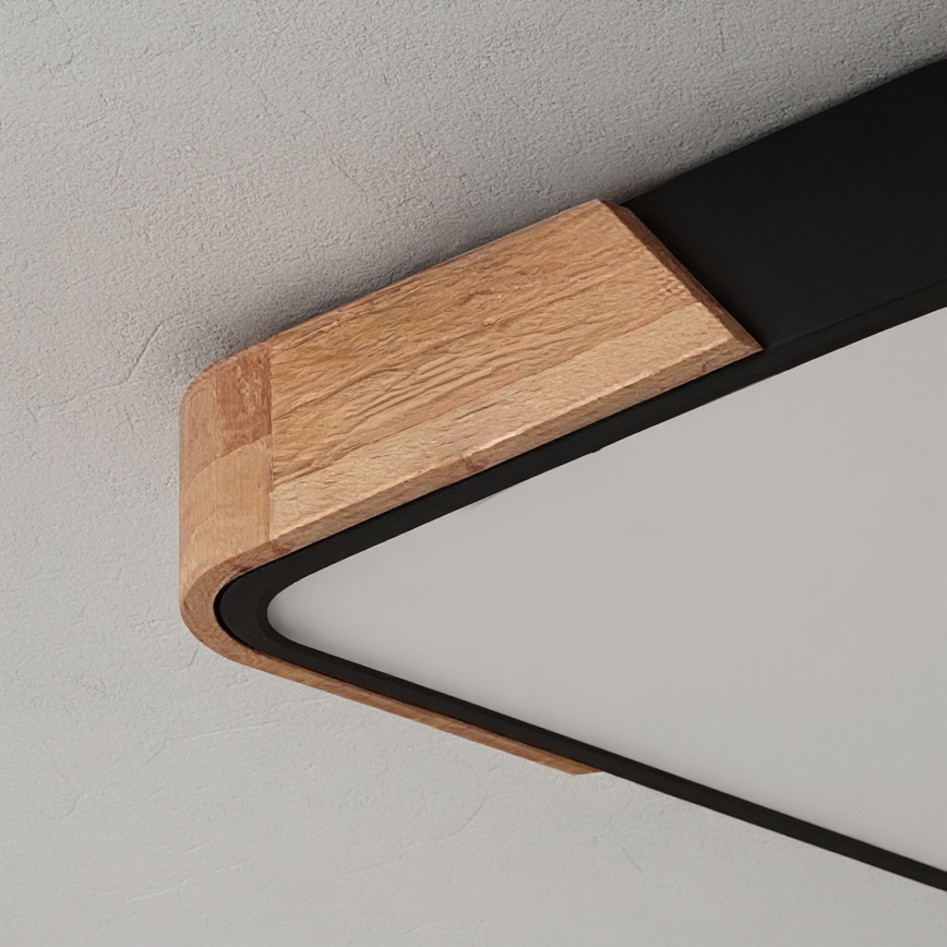 Brilagi - Himennettävä LED-kattovalaisin PILANA LED/60W/230V 3000-6500K tammi/musta 56x56 cm + kaukosäädin