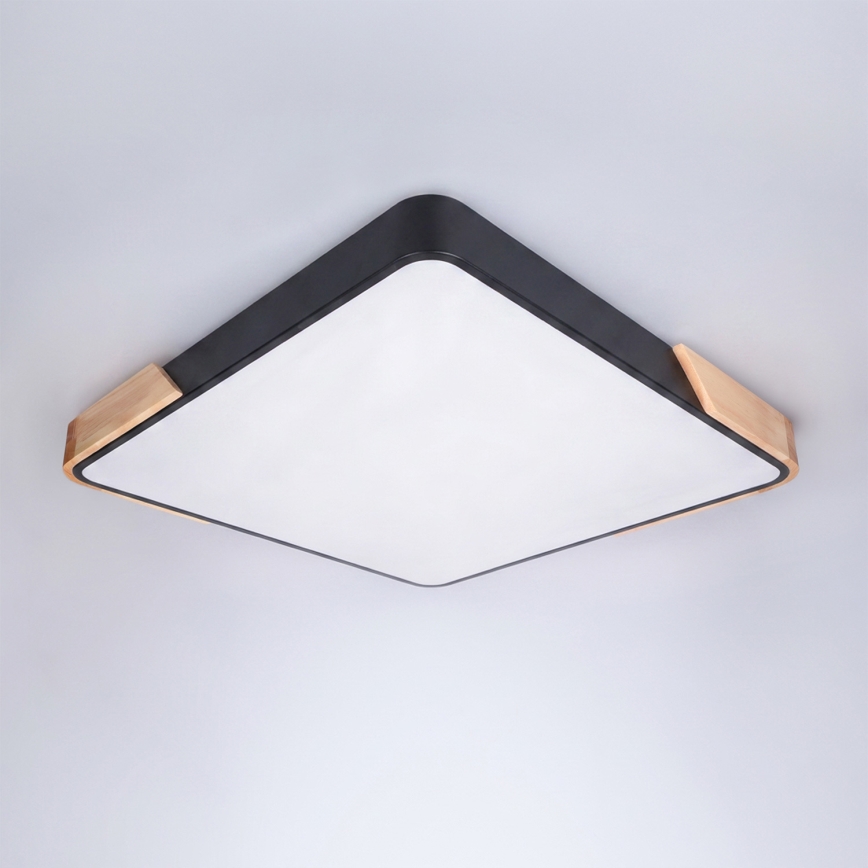 Brilagi - Himennettävä LED-kattovalaisin PILANA LED/60W/230V 3000-6500K tammi/musta 56x56 cm + kaukosäädin