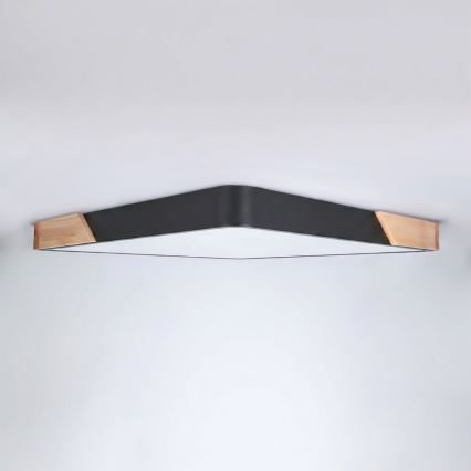 Brilagi - Himennettävä LED-kattovalaisin PILANA LED/60W/230V 3000-6500K tammi/musta 56x56 cm + kaukosäädin