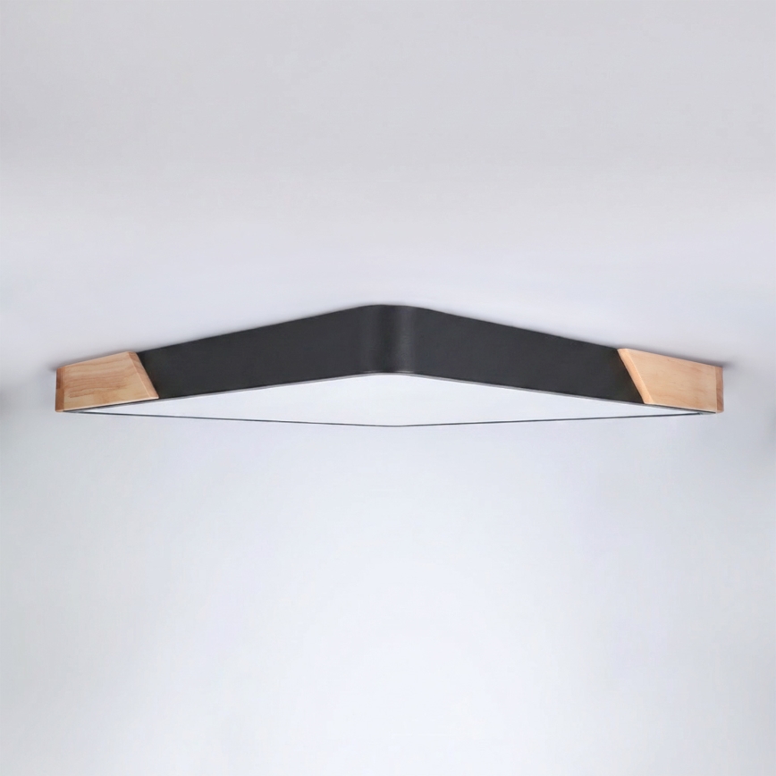 Brilagi - Himennettävä LED-kattovalaisin PILANA LED/60W/230V 3000-6500K tammi/musta 56x56 cm + kaukosäädin