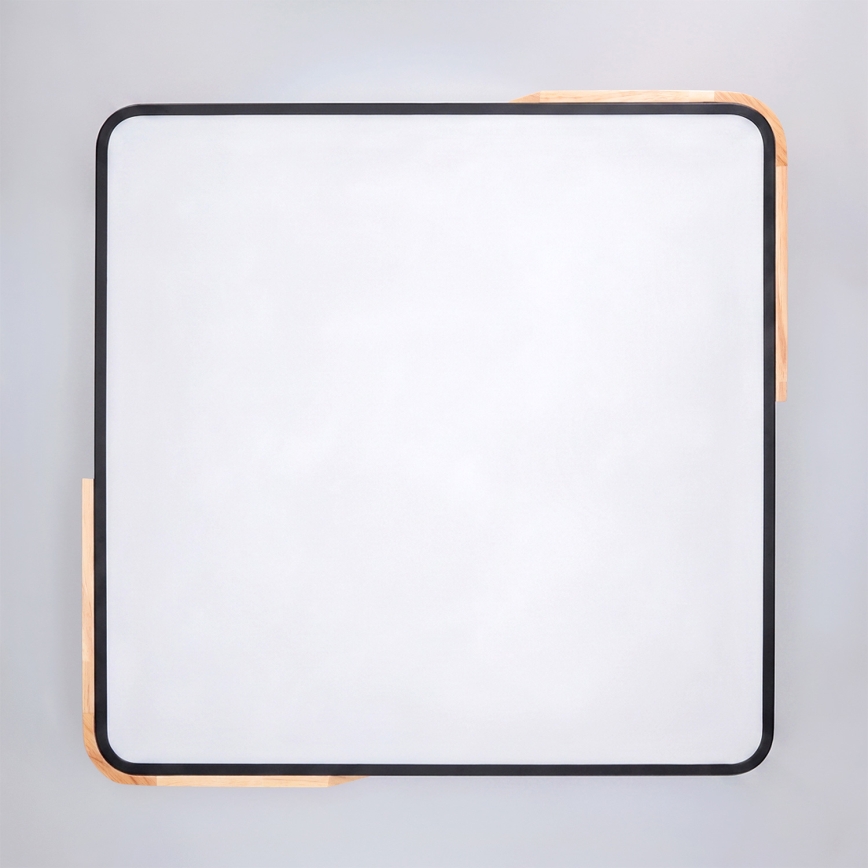 Brilagi - Himennettävä LED-kattovalaisin PILANA LED/60W/230V 3000-6500K tammi/musta 56x56 cm + kaukosäädin