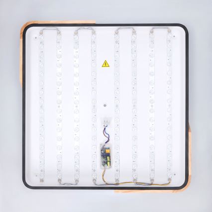Brilagi - Himennettävä LED-kattovalaisin PILANA LED/60W/230V 3000-6500K tammi/musta 56x56 cm + kaukosäädin