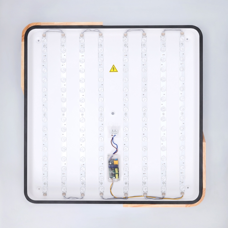 Brilagi - Himennettävä LED-kattovalaisin PILANA LED/60W/230V 3000-6500K tammi/musta 56x56 cm + kaukosäädin