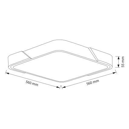 Brilagi - Himennettävä LED-kattovalaisin PILANA LED/60W/230V 3000-6500K tammi/musta 56x56 cm + kaukosäädin
