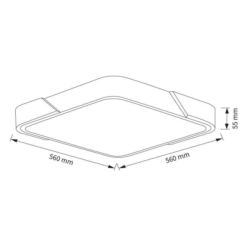 Brilagi - Himennettävä LED-kattovalaisin PILANA LED/60W/230V 3000-6500K tammi/musta 56x56 cm + kaukosäädin