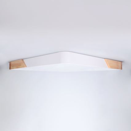 Brilagi - Himennettävä LED-kattovalaisin PILANA LED/60 W/230 V 3000–6500 K tammi/valkoinen 56 x 56 cm + kaukosäädin
