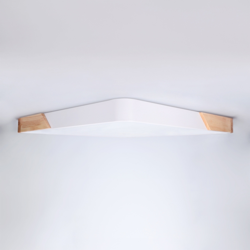 Brilagi - Himennettävä LED-kattovalaisin PILANA LED/60 W/230 V 3000–6500 K tammi/valkoinen 56 x 56 cm + kaukosäädin
