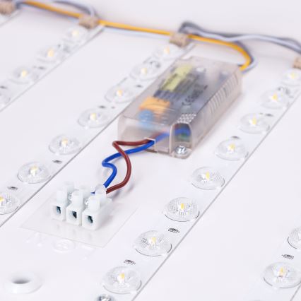 Brilagi - Himennettävä LED-kattovalaisin PILANA LED/60 W/230 V 3000–6500 K tammi/valkoinen 56 x 56 cm + kaukosäädin