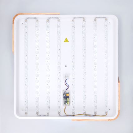 Brilagi - Himennettävä LED-kattovalaisin PILANA LED/60 W/230 V 3000–6500 K tammi/valkoinen 56 x 56 cm + kaukosäädin