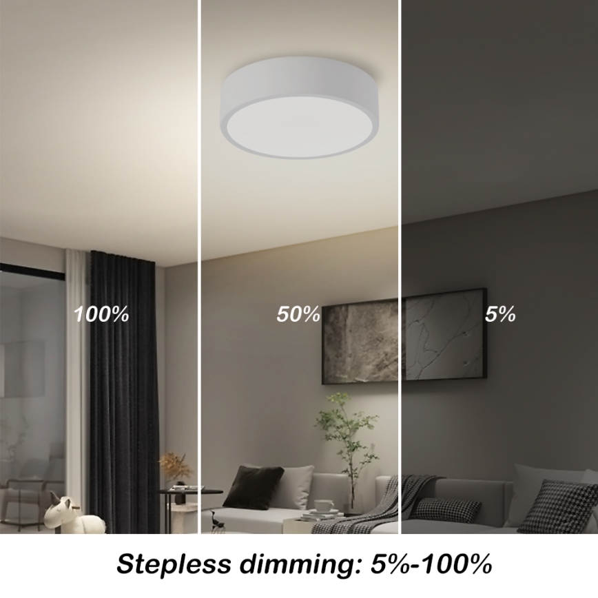 Brilagi - LED-himmennettävä kattovalaisin POOL LED/18W/230V 3000-6000K 20 cm valkoinen + kaukosäädin