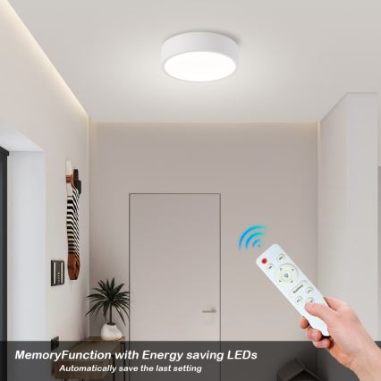 Brilagi - LED-himmennettävä kattovalaisin POOL LED/18W/230V 3000-6000K 20 cm valkoinen + kaukosäädin