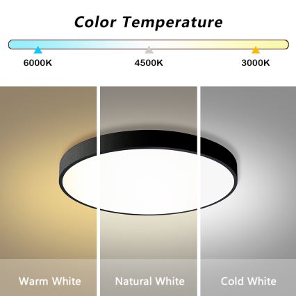 Brilagi - himmennettävä LED-kattovalaisin POOL LED/60W/230V 3000-6000K halkaisija 60 cm musta + kaukosäädin