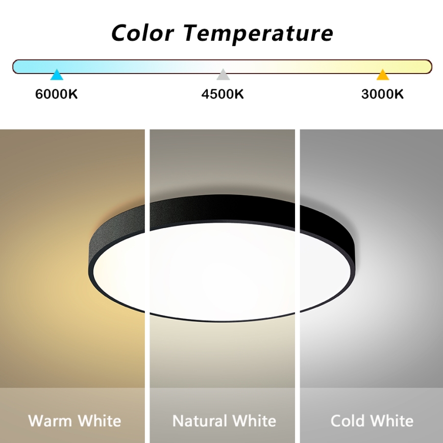 Brilagi - himmennettävä LED-kattovalaisin POOL LED/60W/230V 3000-6000K halkaisija 60 cm musta + kaukosäädin