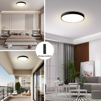 Brilagi - himmennettävä LED-kattovalaisin POOL LED/60W/230V 3000-6000K halkaisija 60 cm musta + kaukosäädin