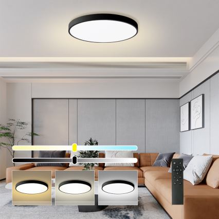 Brilagi - LED-himennettävä kattovalaisin POOL SMART LED/100W/230V 3000-6000K halkaisija 80 cm Wi-Fi Tuya musta + kaukosäädin