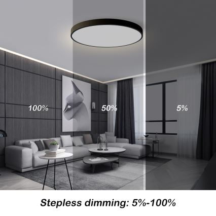 Brilagi - LED-himennettävä kattovalaisin POOL SMART LED/100W/230V 3000-6000K halkaisija 80 cm Wi-Fi Tuya musta + kaukosäädin