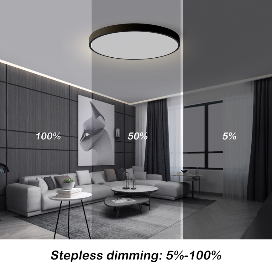 Brilagi - LED-himennettävä kattovalaisin POOL SMART LED/100W/230V 3000-6000K halkaisija 80 cm Wi-Fi Tuya musta + kaukosäädin