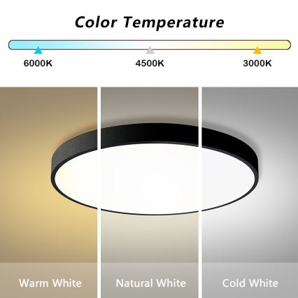 Brilagi - LED-himennettävä kattovalaisin POOL SMART LED/100W/230V 3000-6000K halkaisija 80 cm Wi-Fi Tuya musta + kaukosäädin