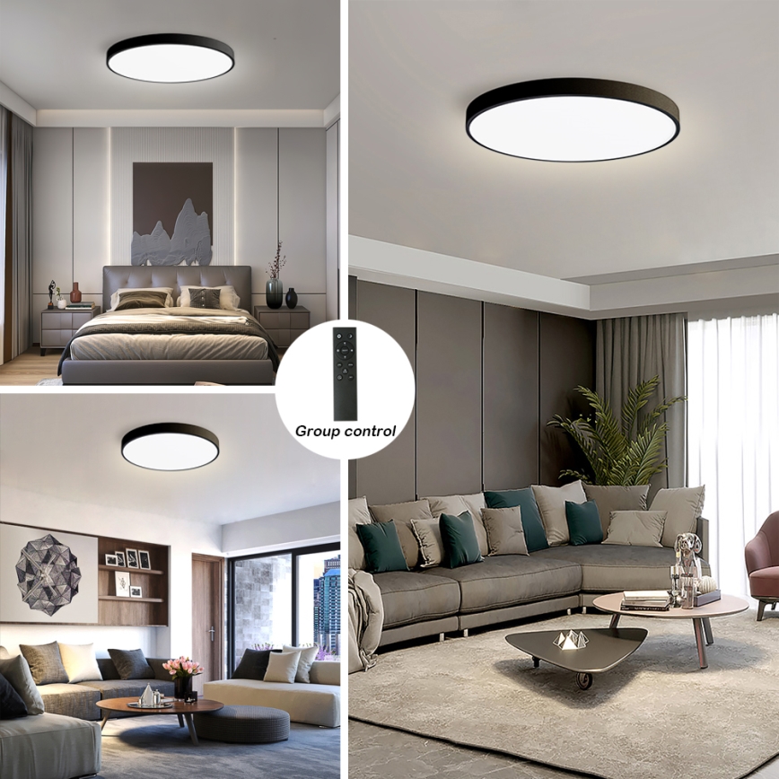 Brilagi - himmennettävä kattovalaisin POOL SMART LED/100W/230V 3000-6000K halkaisija 80 cm Wi-Fi Tuya musta + kaukosäädin