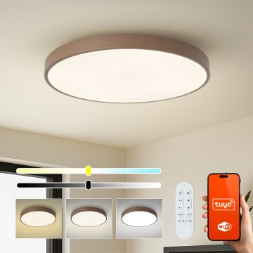 Brilagi - himmennettävä LED-valaisin POOL SMART LED/100W/230V Ø 80 cm Wi‑Fi Tuya + kaukosäädin ruskea