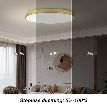 Brilagi - LED himmennettävä kattovalaisin POOL SMART LED/180W/230V 3000-6000K 120 cm kultainen Wi-Fi Tuya + kaukosäädin