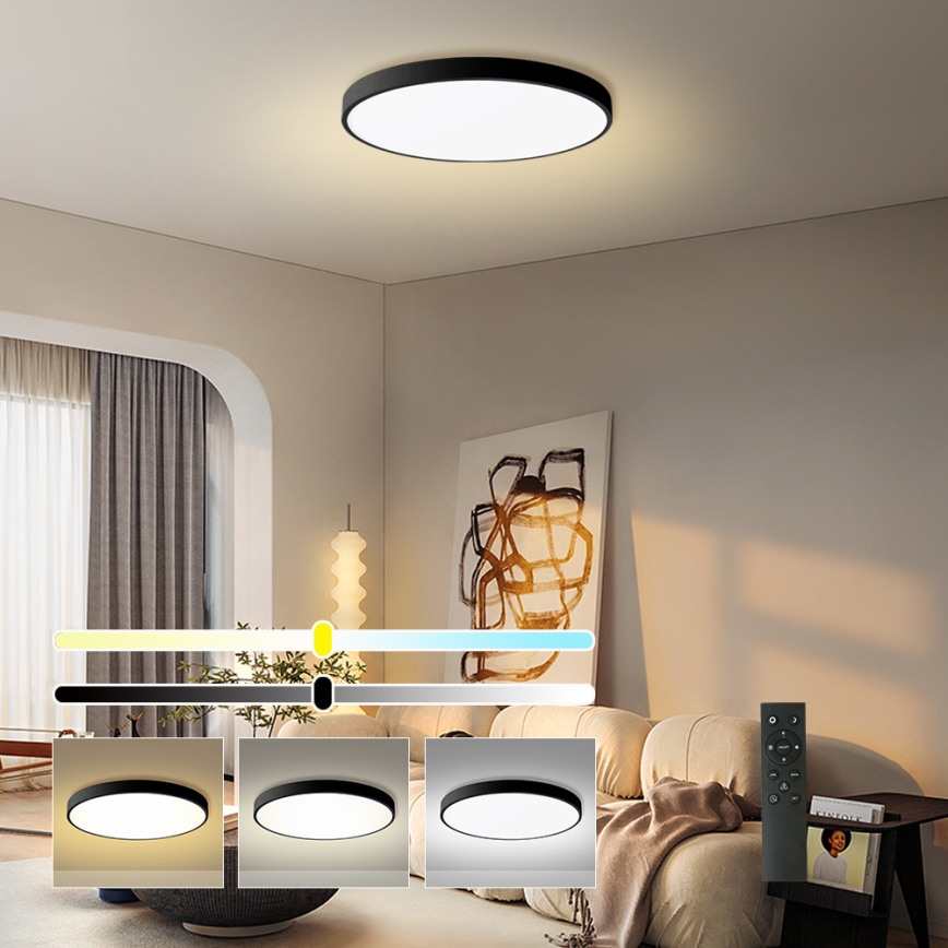 Brilagi - himmennettävä LED-kattovalaisin POOL SMART LED/180W/230V 3000–6000K Ø 120 cm Wi-Fi Tuya musta + kaukosäädin