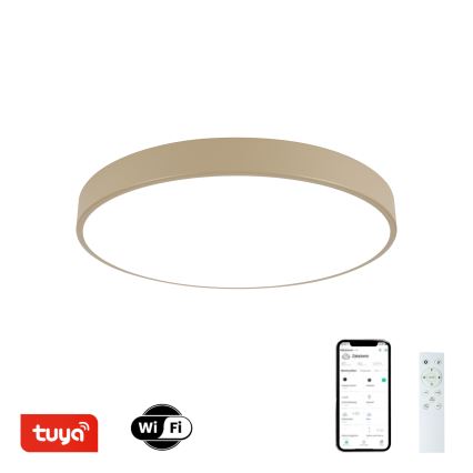 Brilagi - LED-himmennettävä kattovalaisin POOL SMART, 60 W, 230 V, 3000–6000 K, Ø 50 cm, Tuya-yhteensopiva Wi-Fi, beige + kaukosäädin