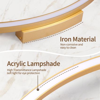 Brilagi - LED-himmennettävä kattovalaisin PORTOFINO LED/60W/230V 3000-6000K Ø 80 cm kultainen + kaukosäädin