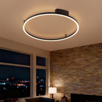 Brilagi - himennettävä LED-kattovalaisin PORTOFINO LED/60W/230V 3000–6000K halkaisija 80 cm musta + kaukosäädin