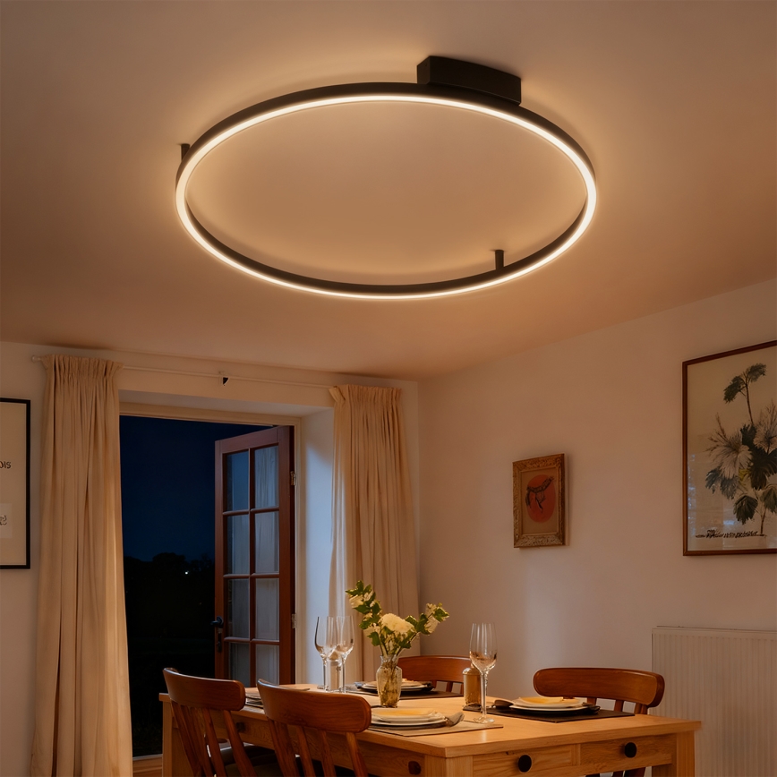 Brilagi - himennettävä LED-kattovalaisin PORTOFINO LED/60W/230V 3000–6000K halkaisija 80 cm musta + kaukosäädin