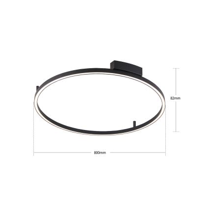 Brilagi - himennettävä LED-kattovalaisin PORTOFINO LED/60W/230V 3000–6000K halkaisija 80 cm musta + kaukosäädin