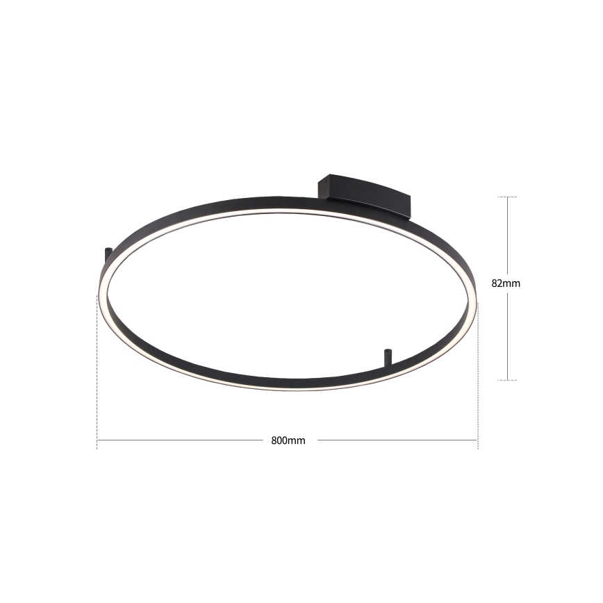 Brilagi - himennettävä LED-kattovalaisin PORTOFINO LED/60W/230V 3000–6000K halkaisija 80 cm musta + kaukosäädin