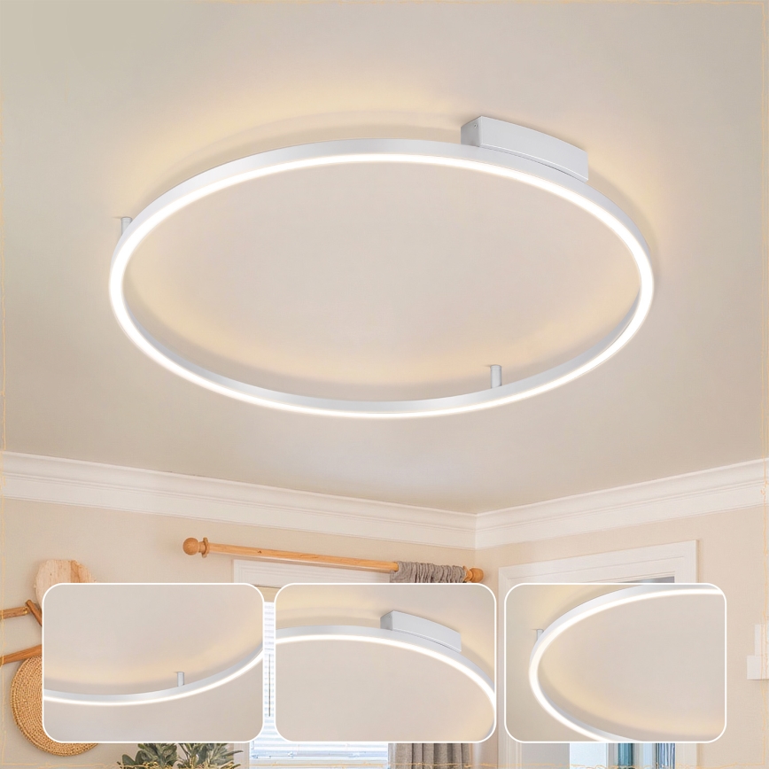 Brilagi - PORTOFINO himmennettävä LED-kattovalaisin LED/60W/230V 3000-6000K halkaisija 80 cm hopea + kaukosäädin