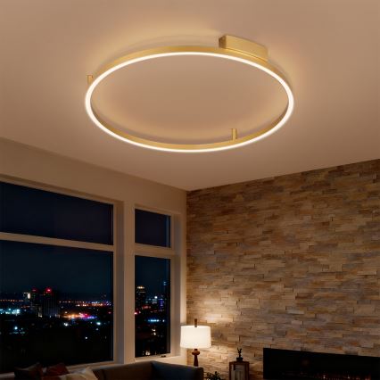Brilagi - LED-himmennettävä kattovalaisin PORTOFINO LED/60W/230V 3000-6000K halkaisija 80 cm kultainen + kaukosäädin