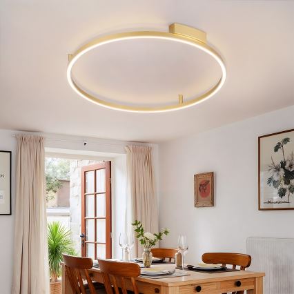 Brilagi - LED-himmennettävä kattovalaisin PORTOFINO LED/60W/230V 3000-6000K halkaisija 80 cm kultainen + kaukosäädin