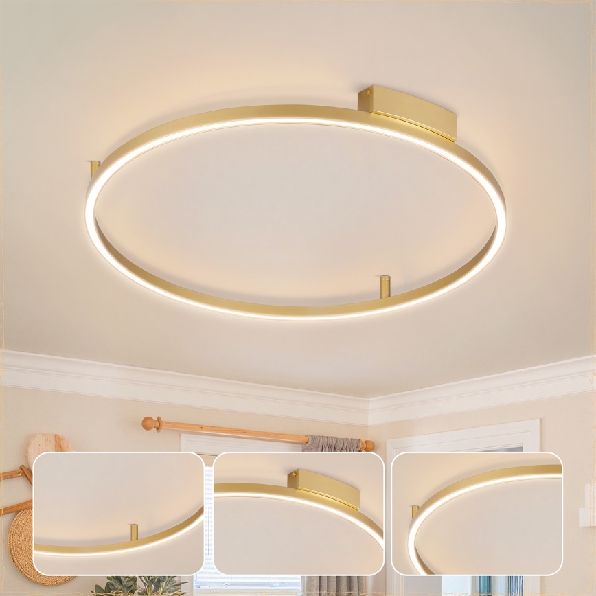 Brilagi - LED-himmennettävä kattovalaisin PORTOFINO LED/60W/230V 3000-6000K halkaisija 80 cm kultainen + kaukosäädin
